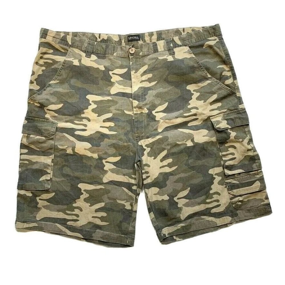 Lincoln Outfitters Camo Cargo Shorts Men 50 Stretch Relaxed Outdoor Hunt NEW Y2K